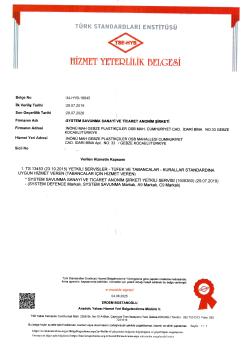 SERVICE COMPETENCE CERTIFICATE