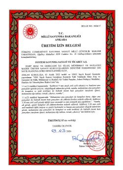 PRODUCTION CERTIFICATE